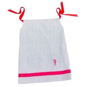 CPC Classic Prep blue seersucker dress lined red tie straps lobster pocket sz 3t